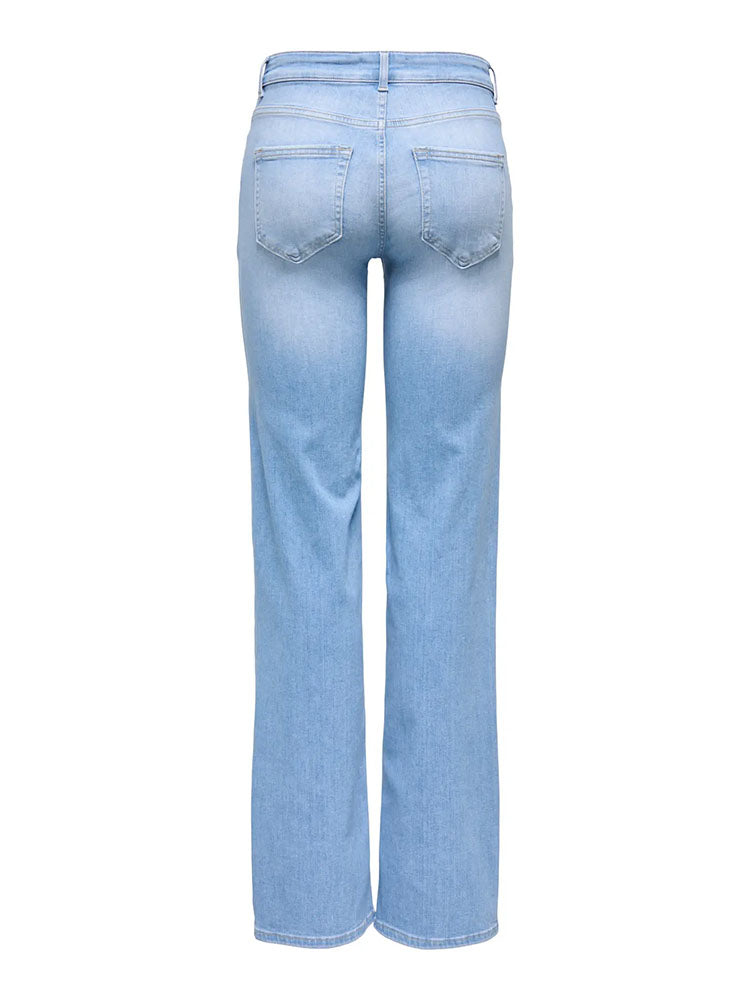 Onlblush Mid Waist Straight Denim-Light Blue Denim