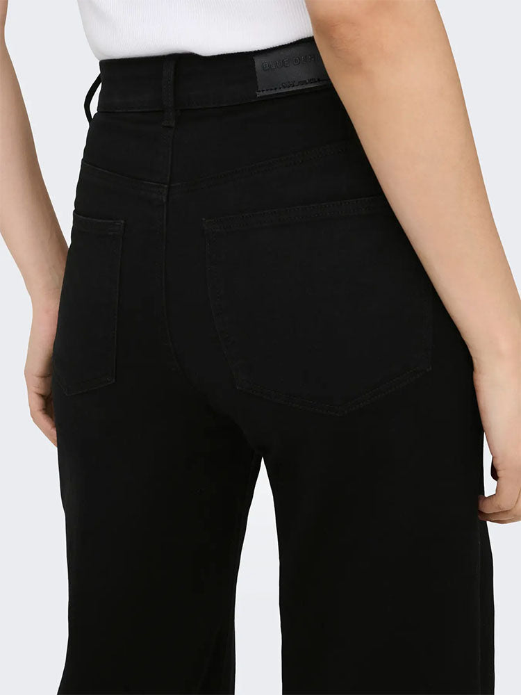 Onlmadison-Royal High Waist Wide Leg Denim Jeans-Black