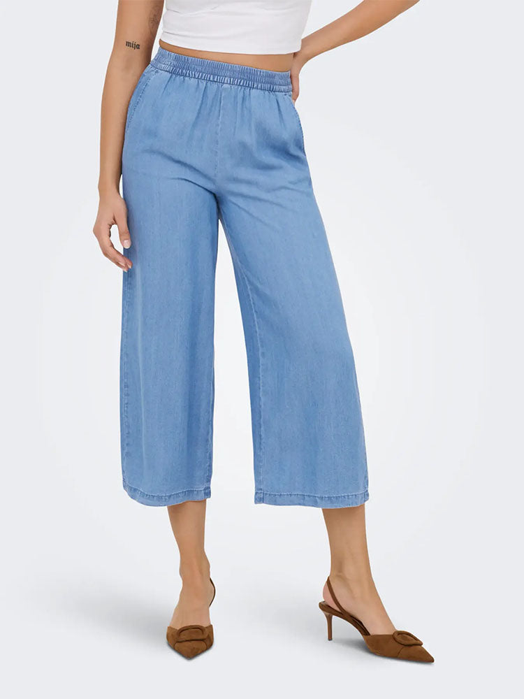 Onlcharis Life Culette Trousers-Medium Blue Denim