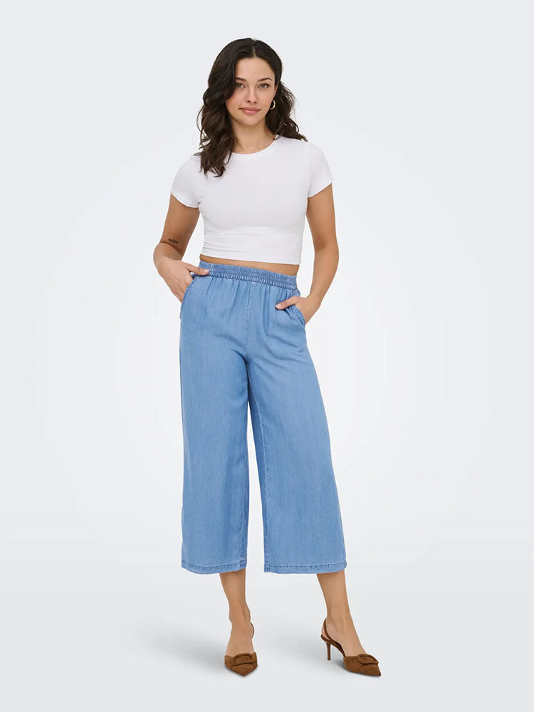 Onlcharis Life Culette Trousers-Medium Blue Denim