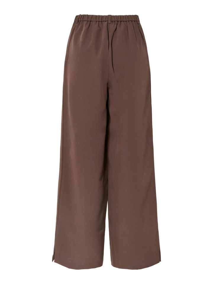 Pcminni High Waist Wide Leg Tailored Trousers-Hot Fudge