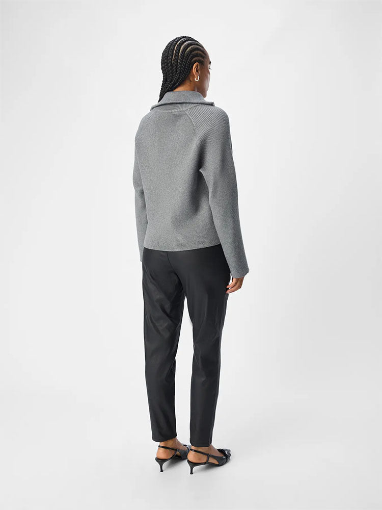 Objbelle Coated Trousers-Black