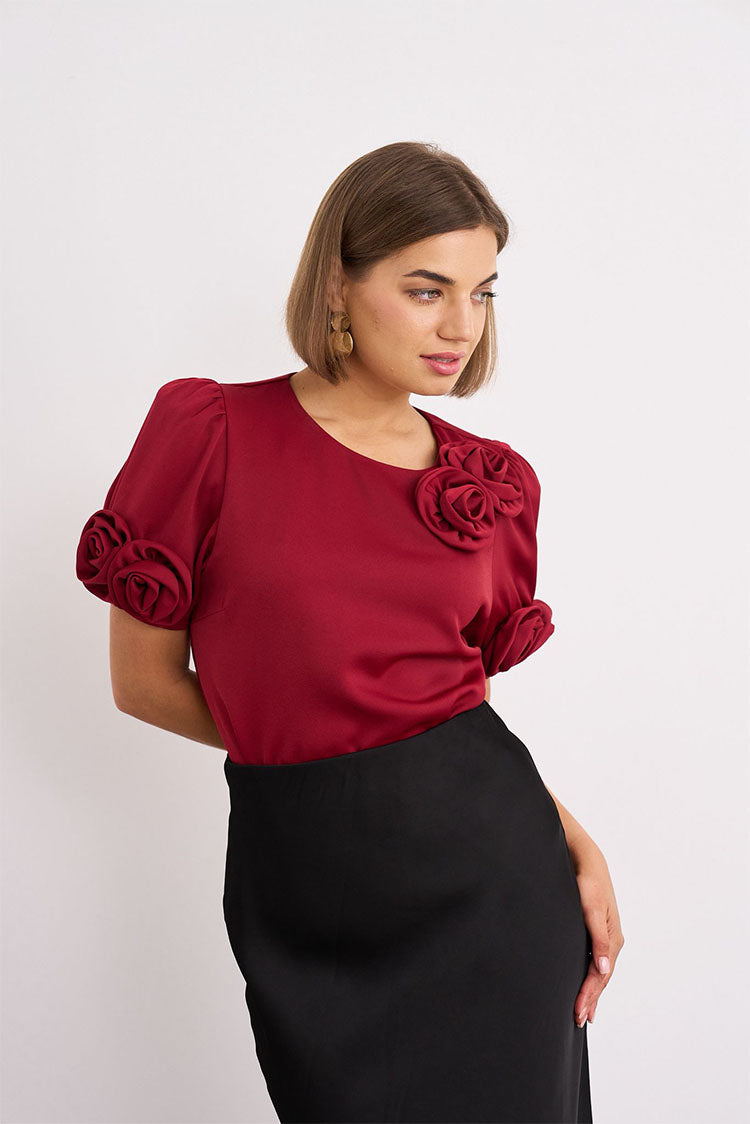 Long Black Satin Skirt