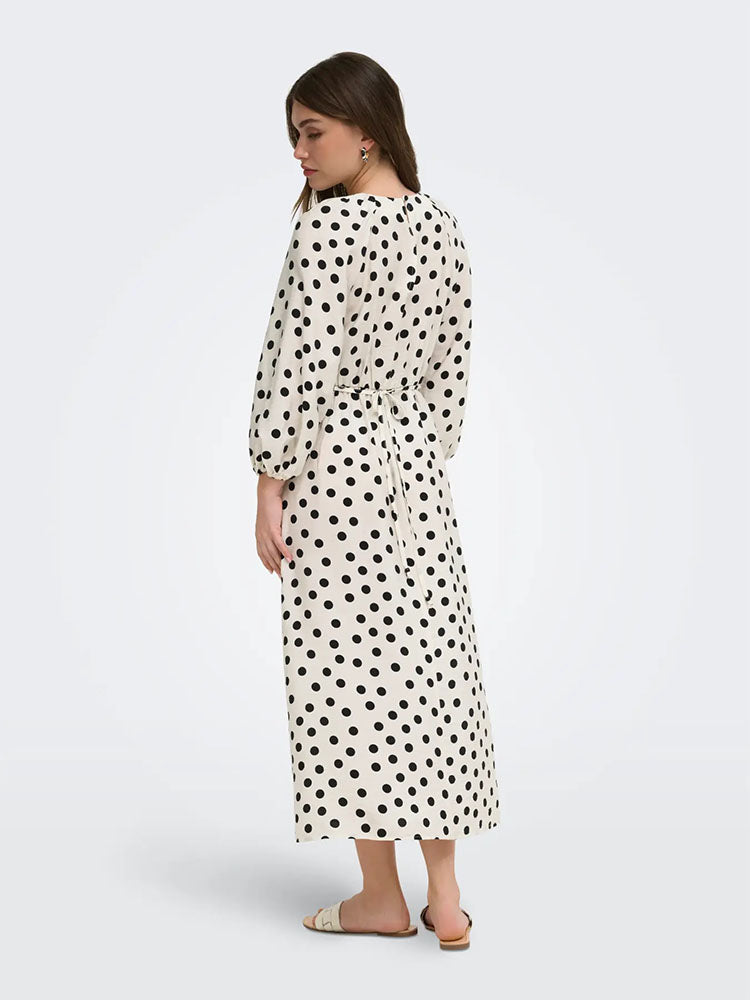 Onlmaizee Belted Maxi Dress-Polka Dot