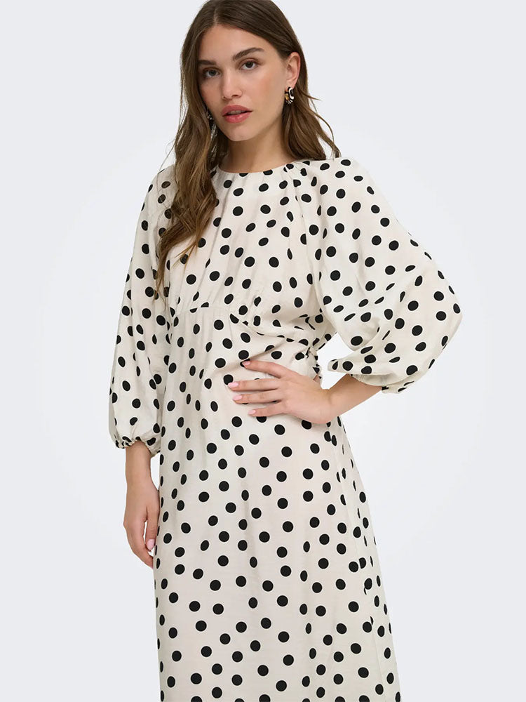 Onlmaizee Belted Maxi Dress-Polka Dot