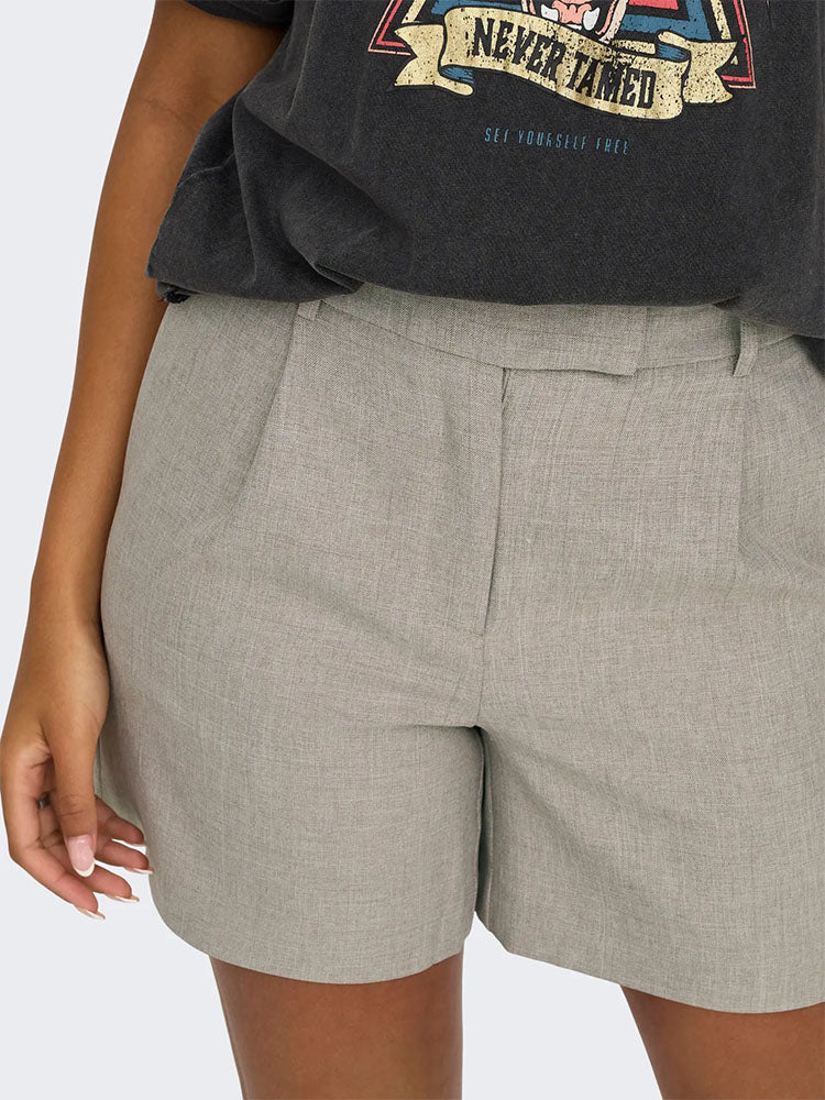 Onllinda High Waist Shorts-Beige