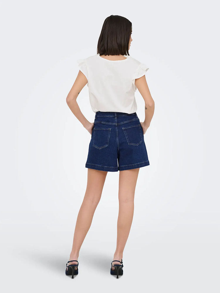 Jdyvalerie High Waist Wide Shorts-Medium Blue Denim