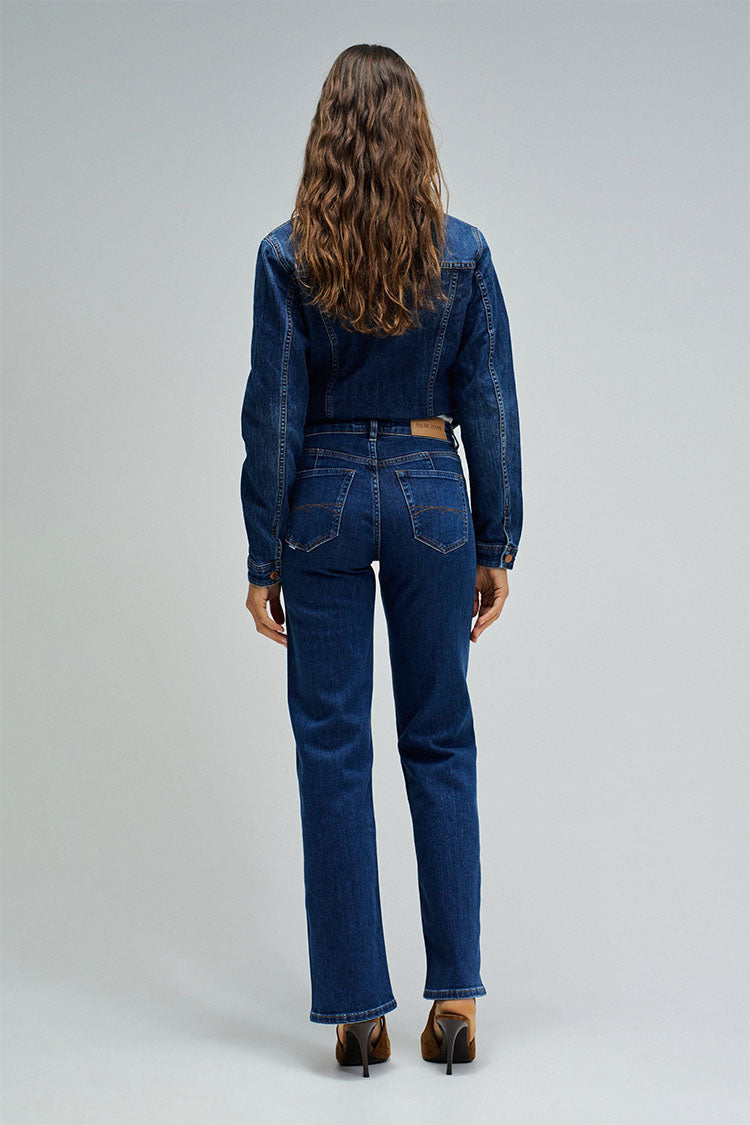 Salsa True Straight Jeans-Dark Blue Denim