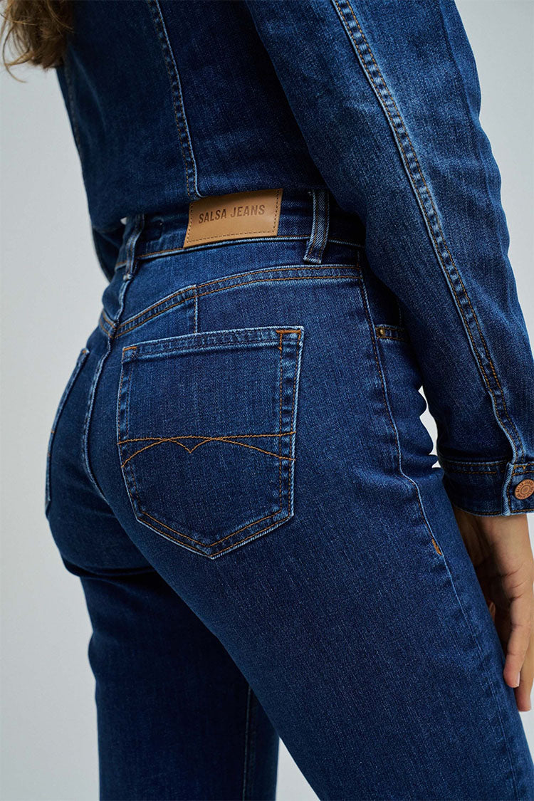 Salsa True Straight Jeans-Dark Blue Denim