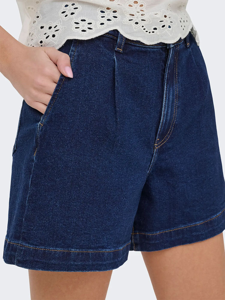 Jdyvalerie High Waist Wide Shorts-Medium Blue Denim