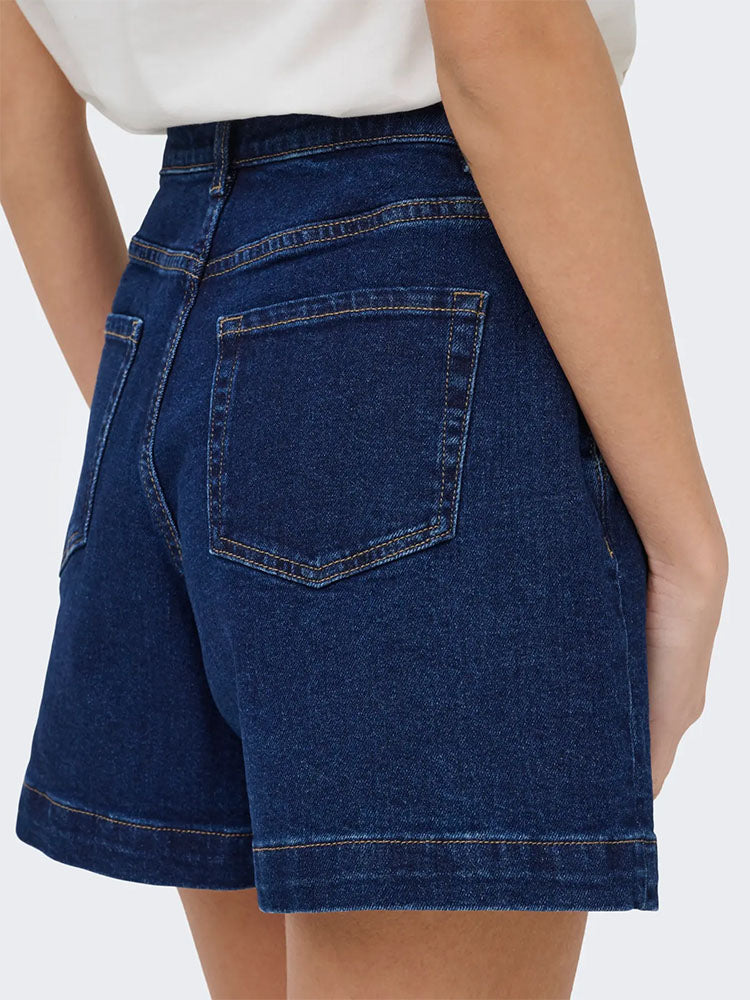 Jdyvalerie High Waist Wide Shorts-Medium Blue Denim