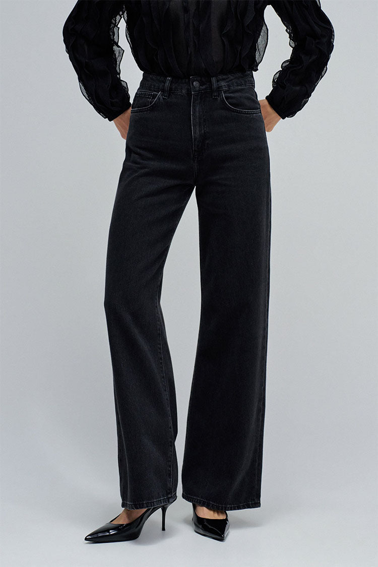 Salsa Wide Leg Jeans-Black Wash