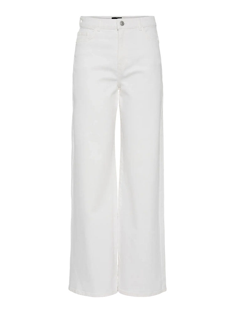 Pcselma High Waist Wide Leg Jeans-White