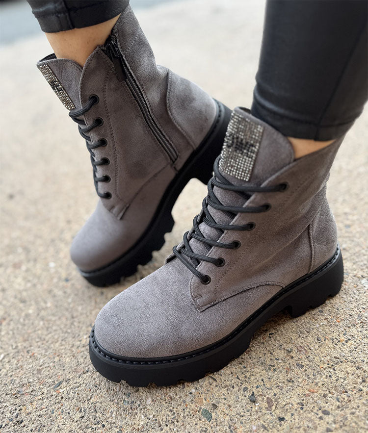 Gonzalez-Grey Suede Boots
