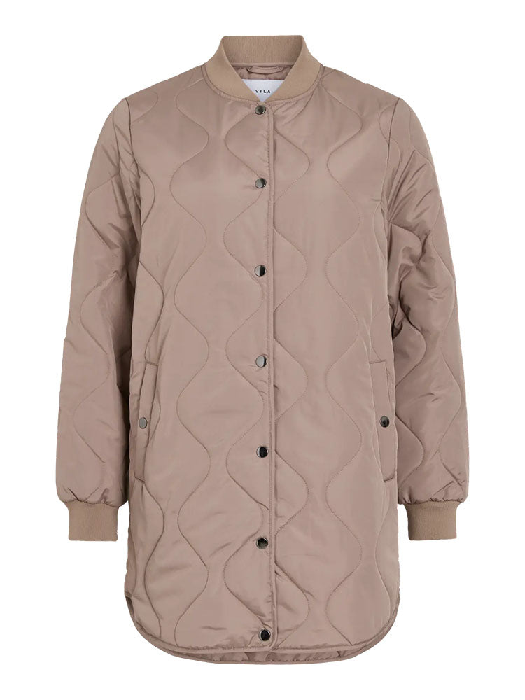 Vitate Quilt Coat-Beige