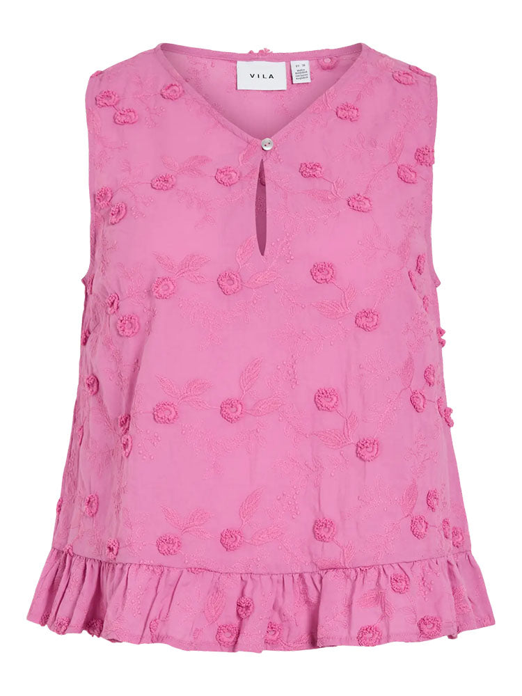 Visimone V-Neck Top- Pink