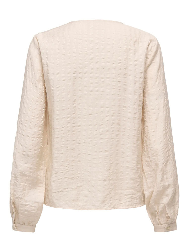 Jdyfina V-Neck Button Top-Cream