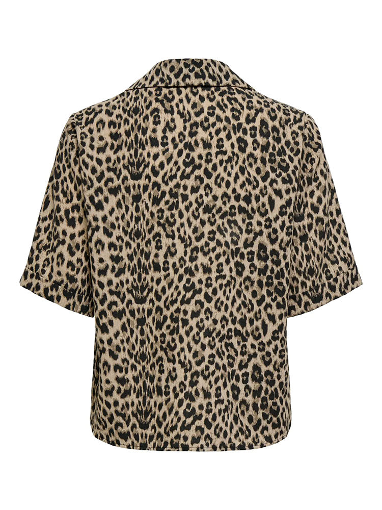Onlemaa Button Shirt-Leopard Print