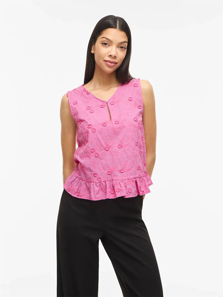 Visimone V-Neck Top- Pink