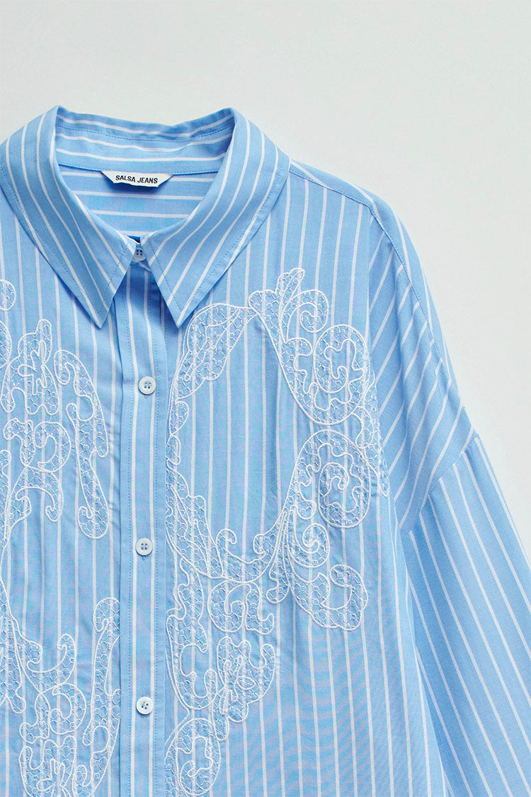 Salsa Striped Shirt with Lace