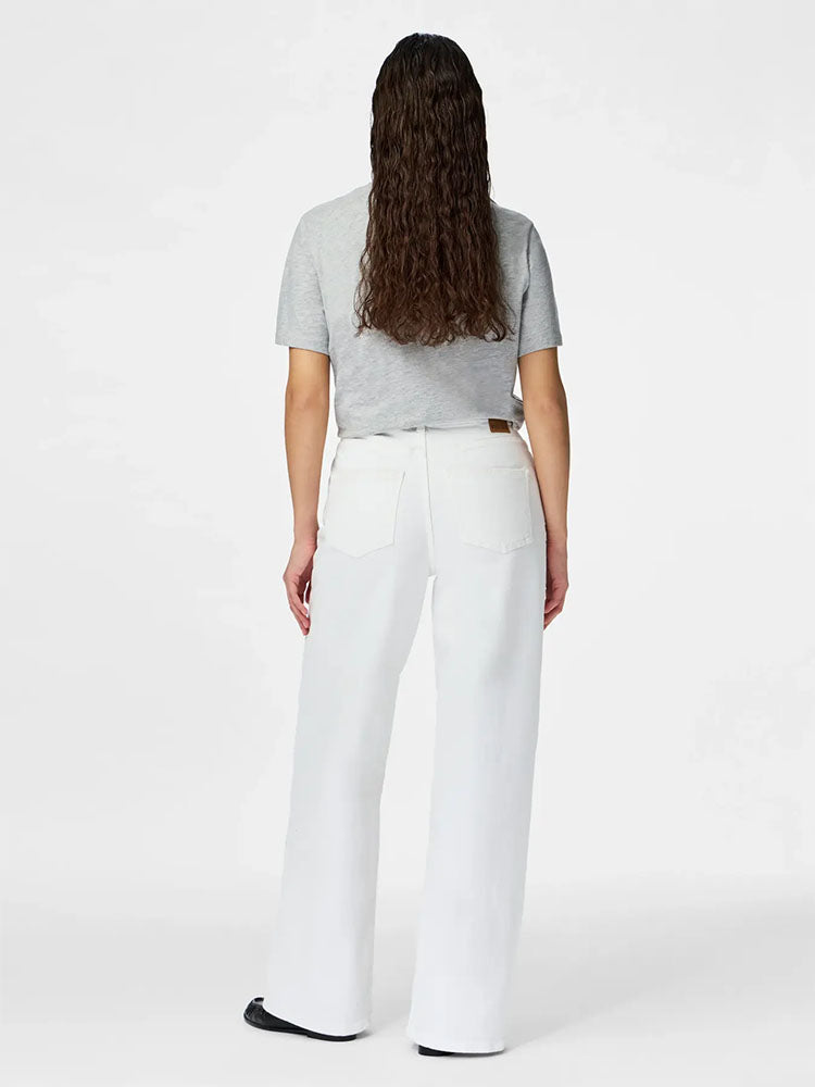 Pcselma High Waist Wide Leg Jeans-White