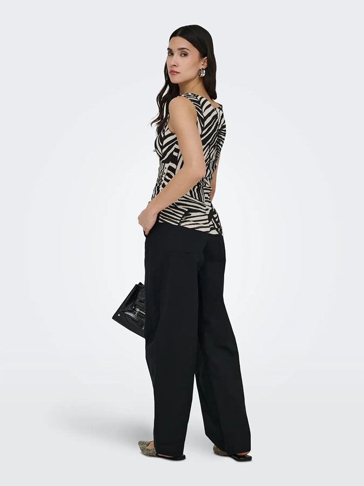 Jdydebbie Top- Black/Beige Print