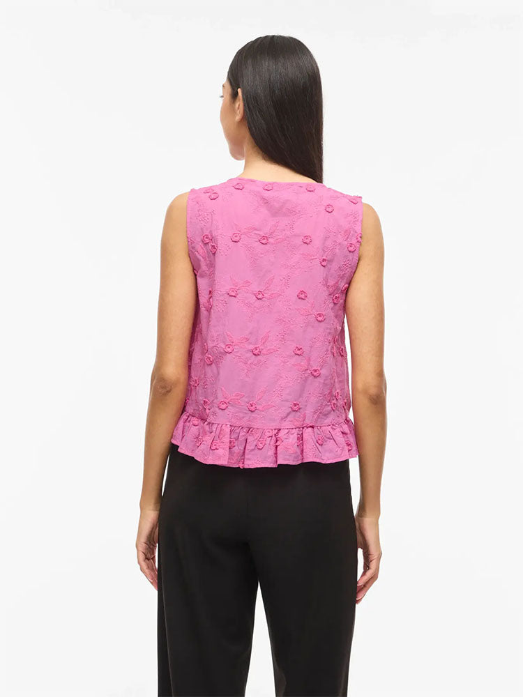 Visimone V-Neck Top- Pink