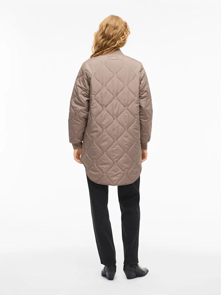 Vitate Quilt Coat-Beige