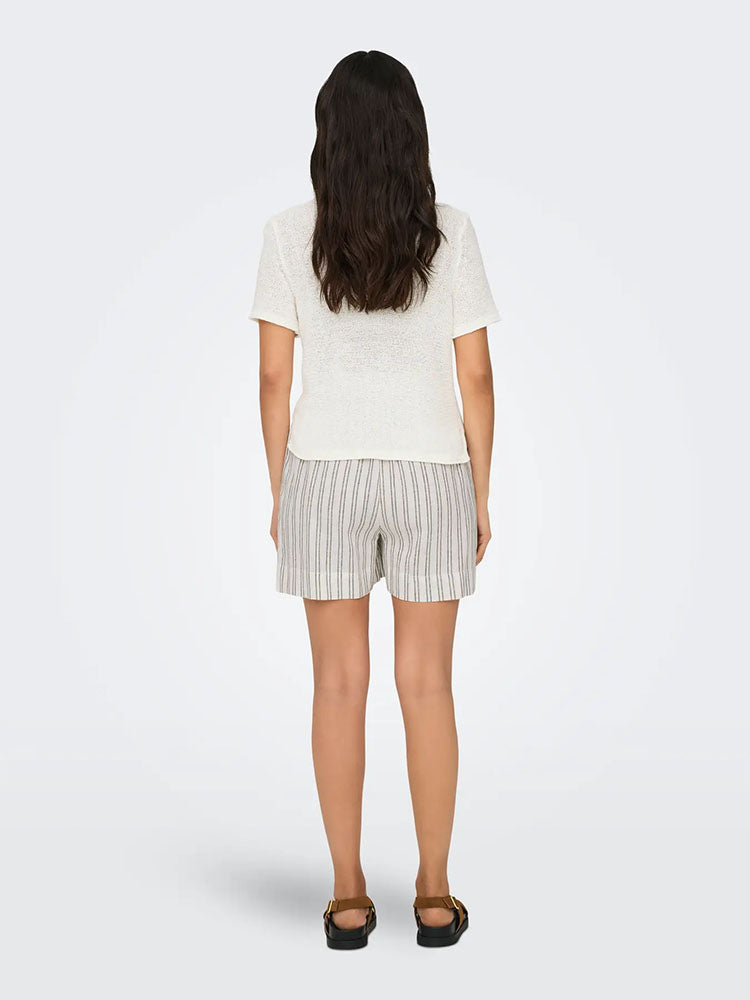 Onlsunny Short Sleeve Knit Top-Off White