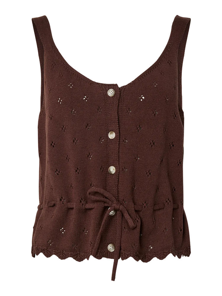 Pcpuka Knit Vest-Coffee