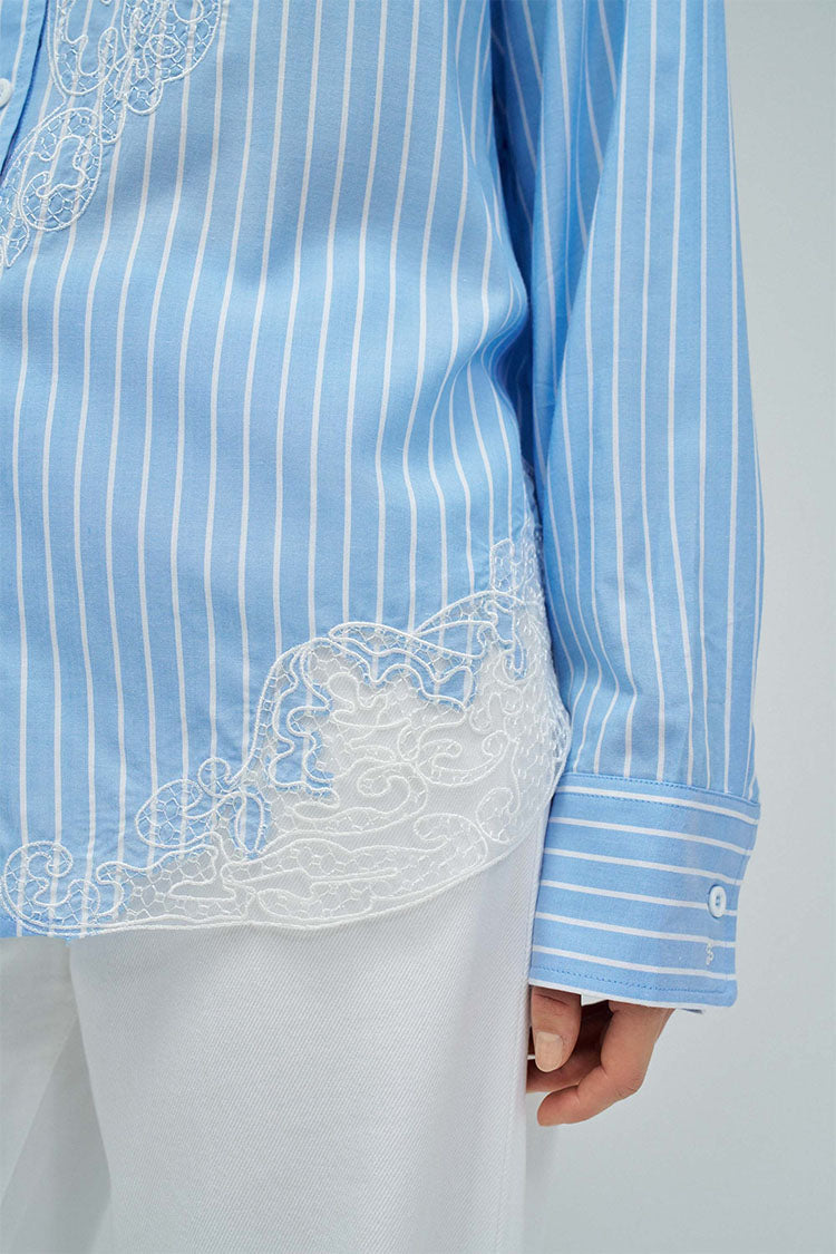 Salsa Striped Shirt with Lace