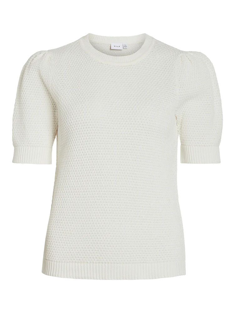Vidalo Short Sleeve Knit Top-White