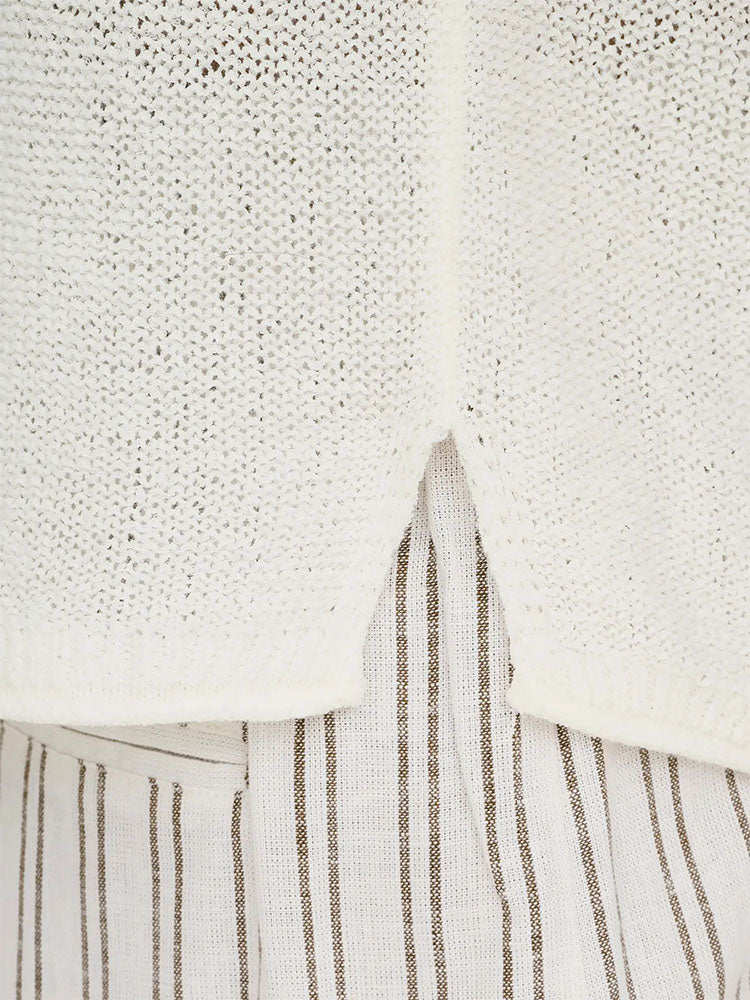 Onlsunny Short Sleeve Knit Top-Off White