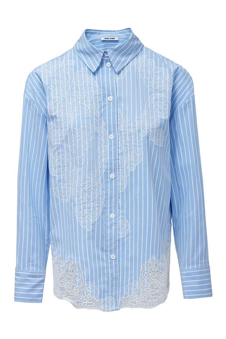 Salsa Striped Shirt with Lace