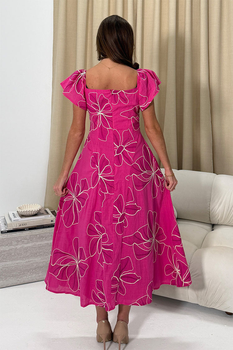 Orla Broderie Maxi Dress Pink