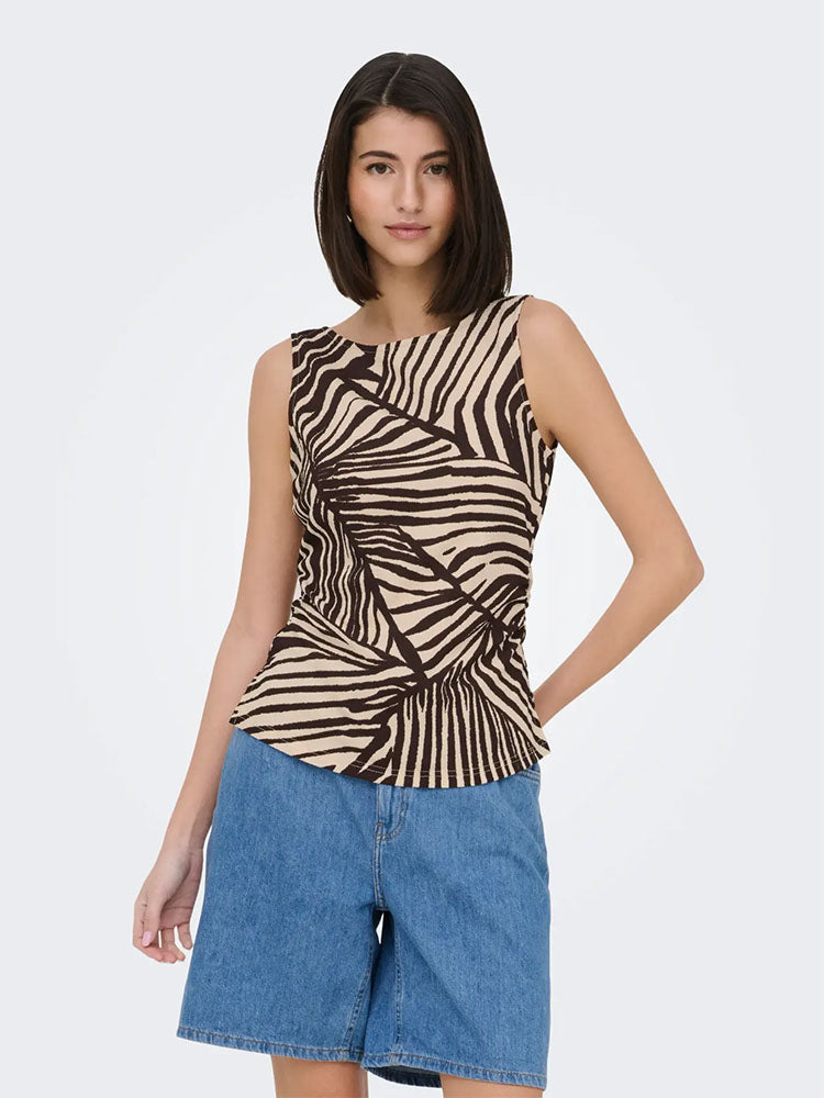 Jdydebbie Top-Chocolate/Beige Print