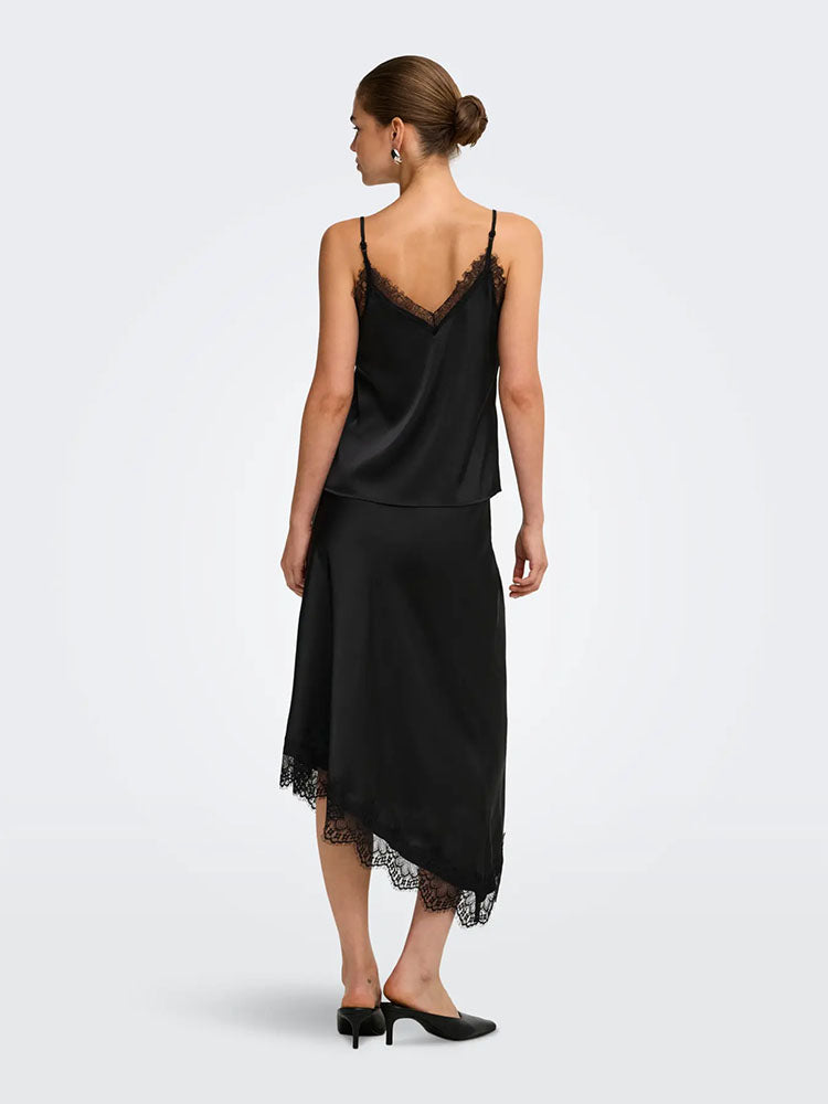 Onlmenus Strap Lace Top-Black