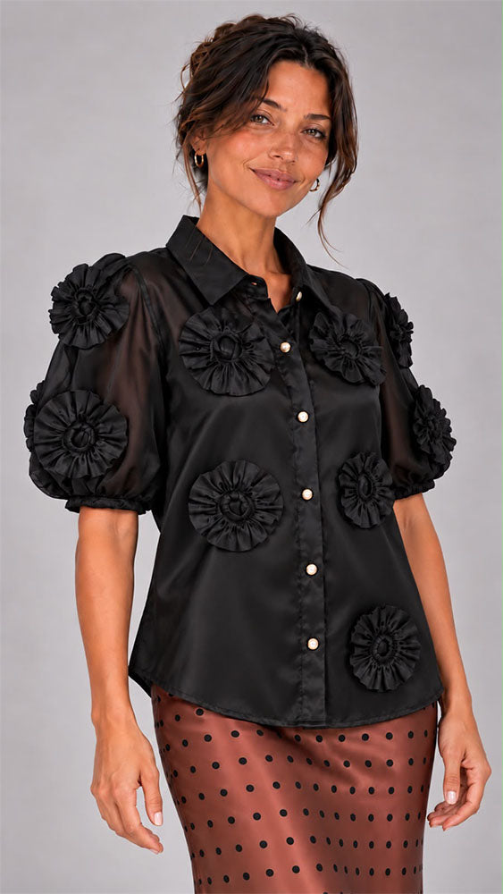 Black Flower Shirt