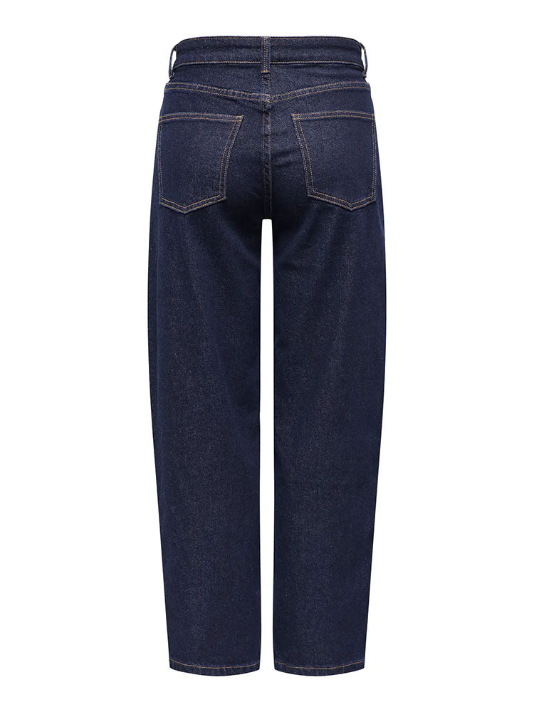 Onlemily High Waist Mom Cropped Dark Denim Jeans