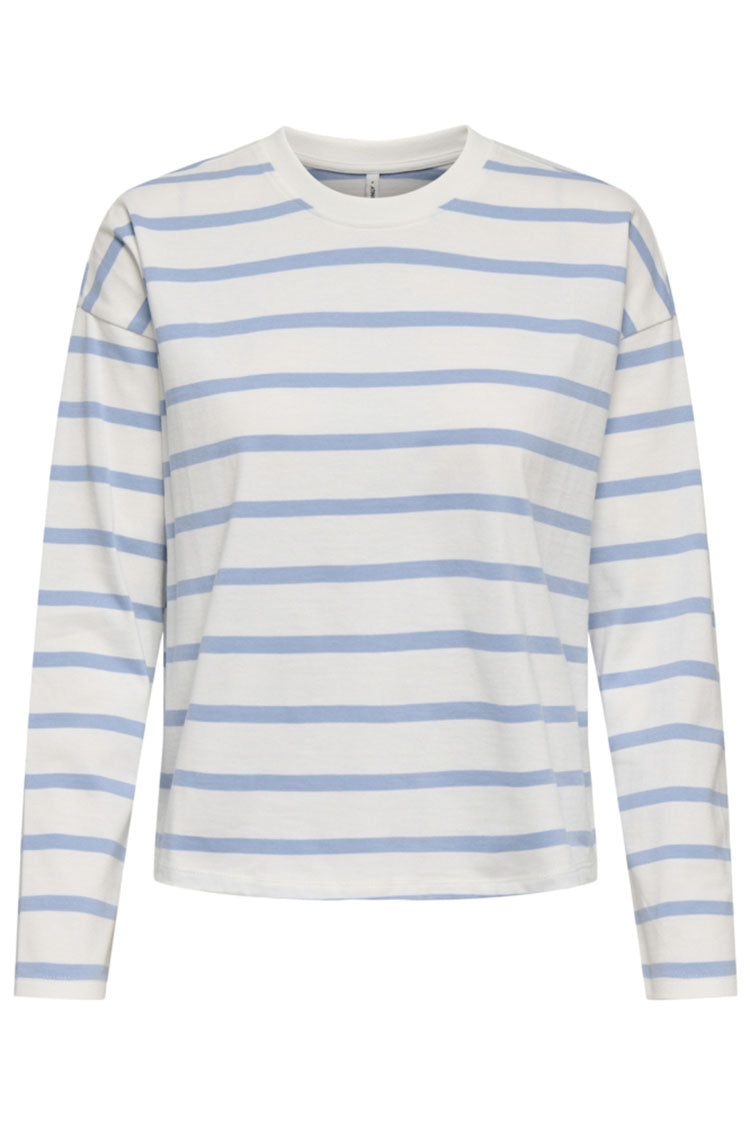 Onlsoph Long Sleeve Top-White/Blue Stripe
