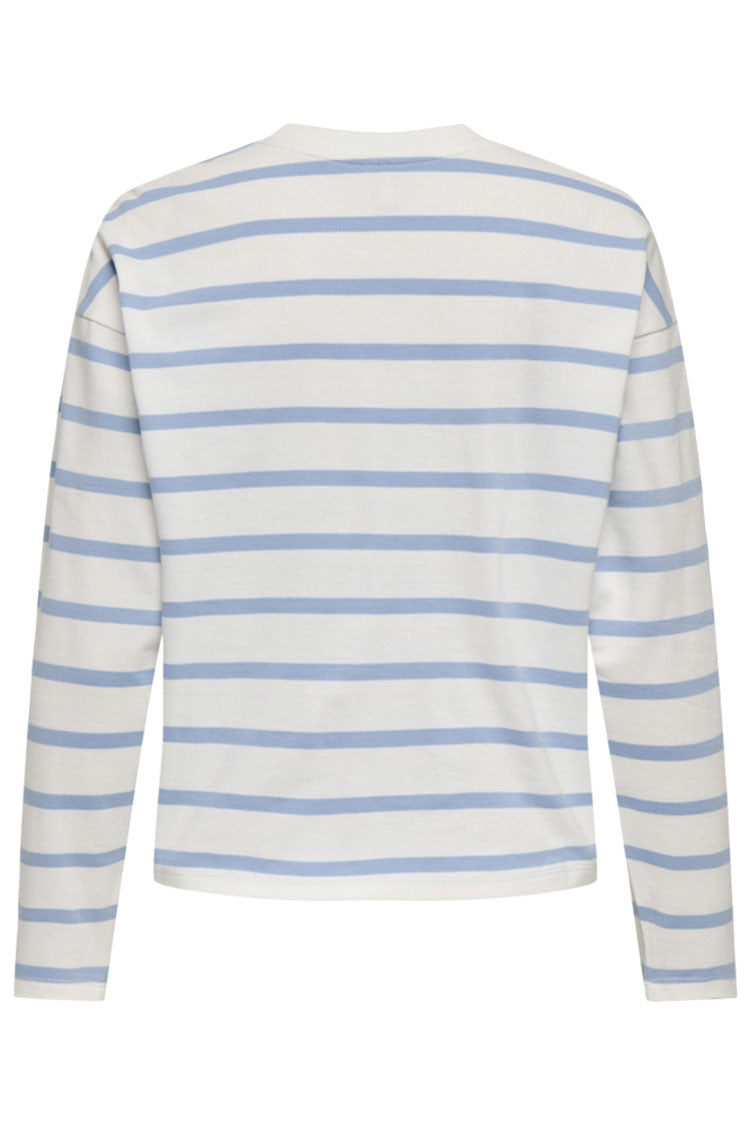 Onlsoph Long Sleeve Top-White/Blue Stripe