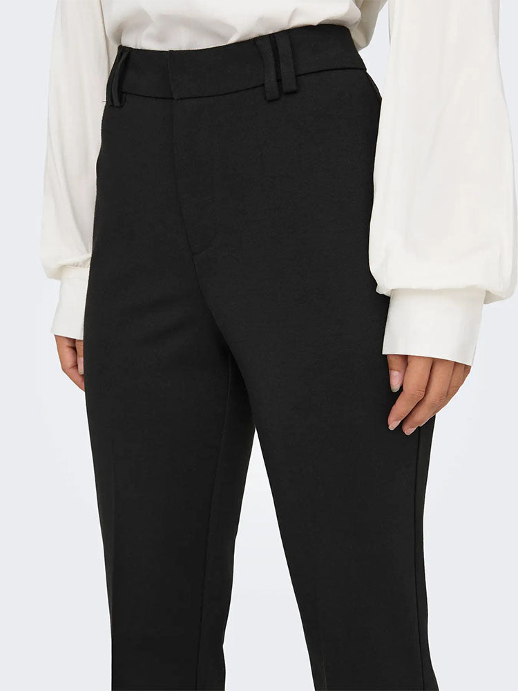 Onlpeach Mid Waist Flared Trousers-Black