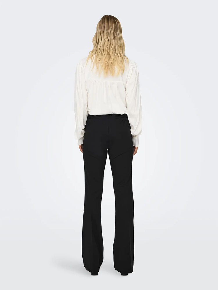 Onlpeach Mid Waist Flared Trousers-Black