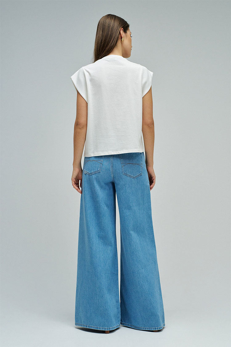 Salsa T-Shirt with Denim Floral Applique