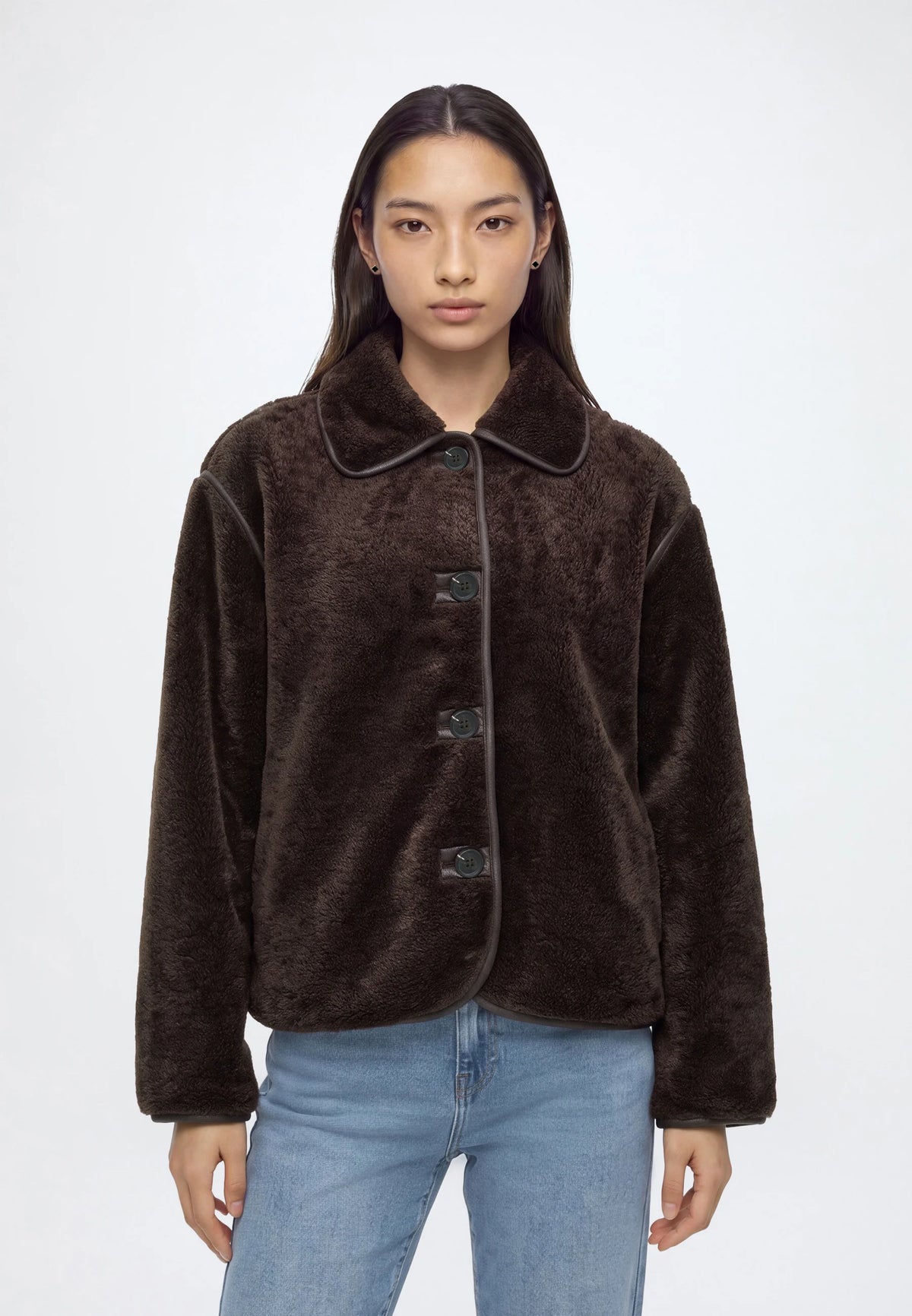 Jdyasta faux fur chocolate jacket