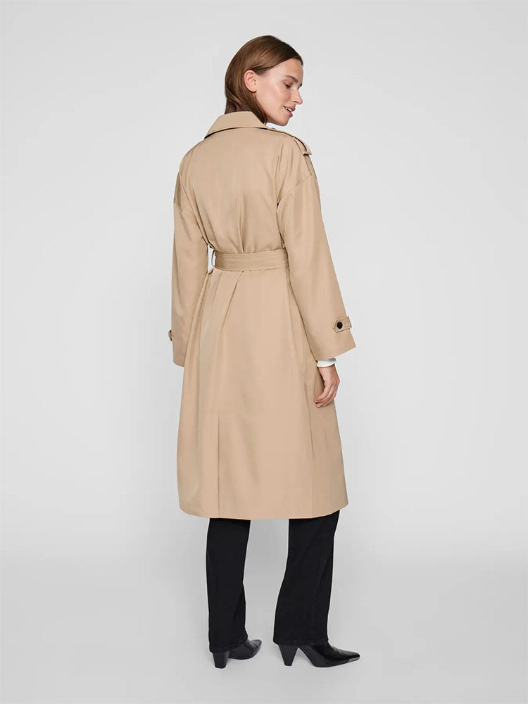 Viaddison Long Trenchcoat-Natural