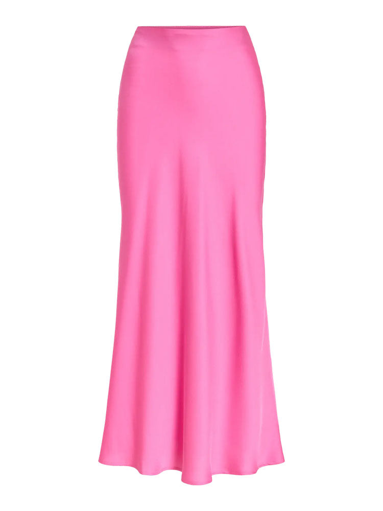 Viellette High Waist Midi Skirt-Pink