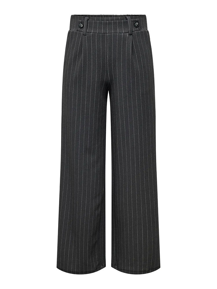 Jdygeggo Liva Wide Trousers-Dark Grey/White Pinstripe