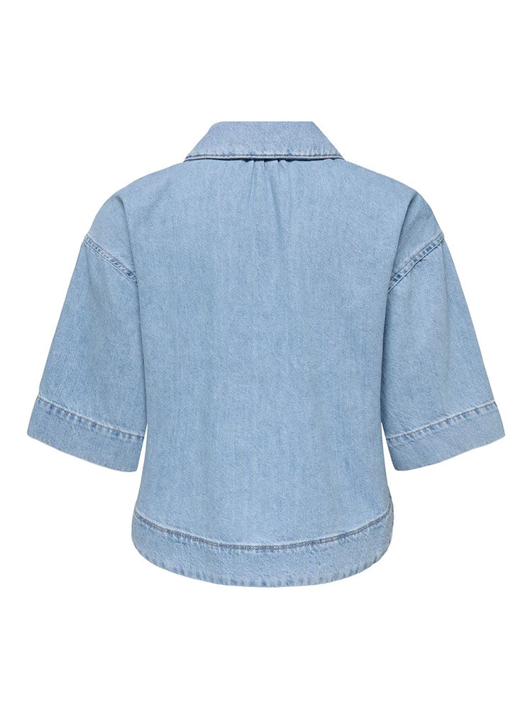 Onlcleo Short Denim Shirt-Light Blue Denim
