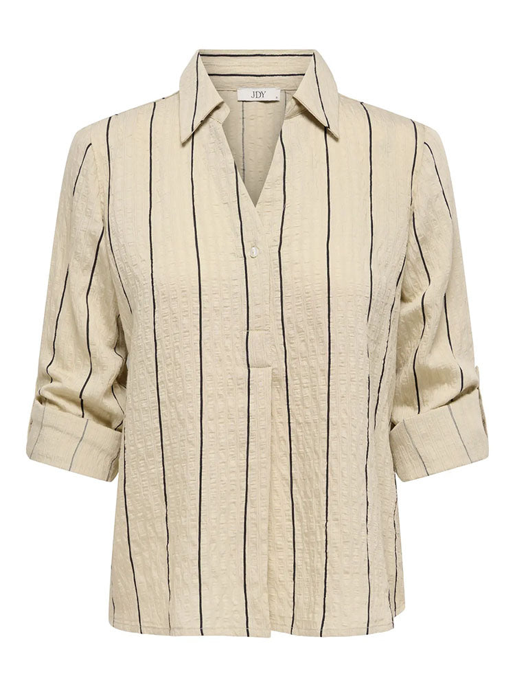 Jdyava Fold Up Shirt-Beige/Black Stripe